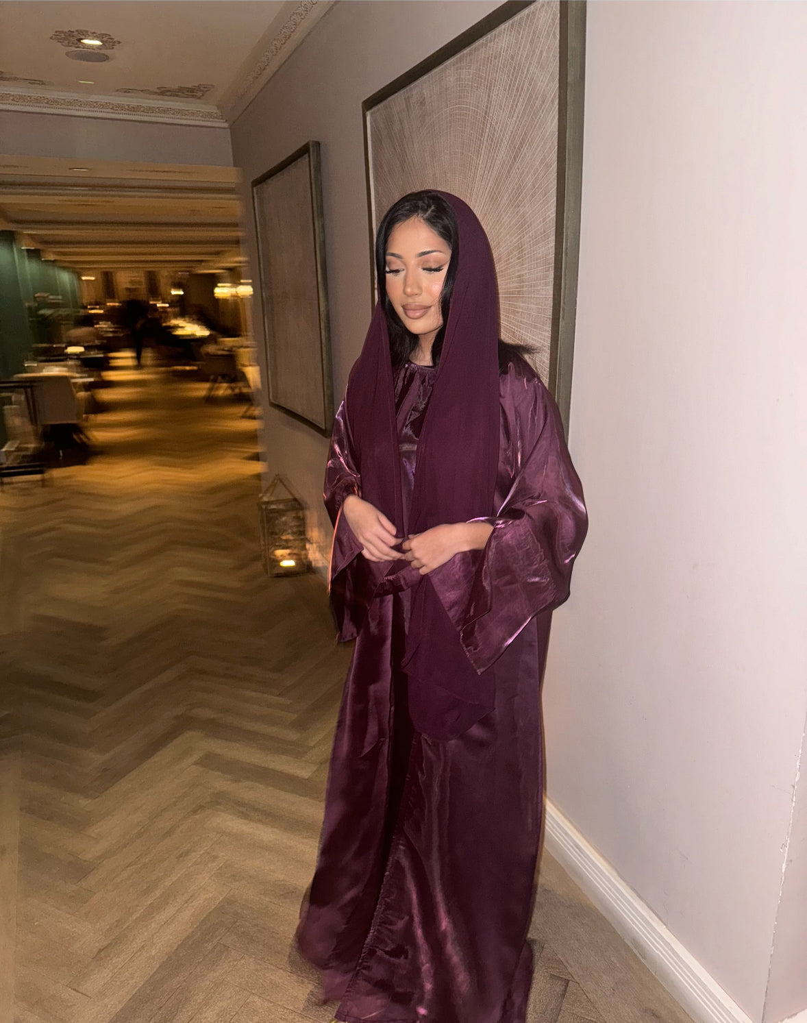 Haya حياء Burgundy Abaya