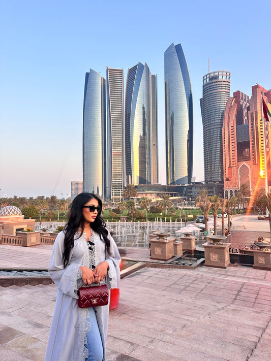 Maha مها Grey Abaya